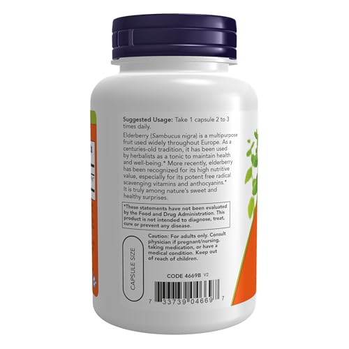 NOW Supplements Elderberry Veg Capsules