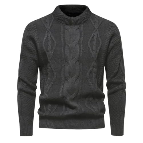 Men's Half High Neck Sweater Knitted Sweater Solid Casual Warmth Thick Pullover M M