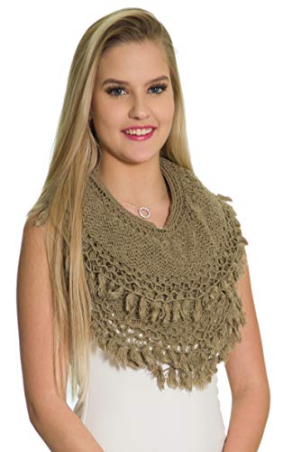 Scarfs for Women Infinity Scarves Warm Loop Cable Knit Winter Scarf with Fringe