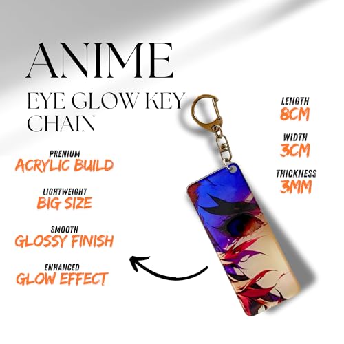 Image of Anime Acrylic Glowing Eyes Keychain | Luminous Eye Glow Key Ring | Premium Otaku Accessory for Bags, Bikes, Cars, Backpacks & Keys