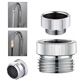 Faucet to Garden Hose Adapter, Sink Faucet Adapter with Aerator, Faucet Aerator Adapter to Connect Garden Hose - Sink Faucet Adapter for Kitchen and Bathroom, 3/4" GHT Thread Chrome