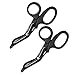 Ever Ready Titanium Bonded Bandage Shears 7 1/4" Bent, Tactical Stealth Black - 2 PACK