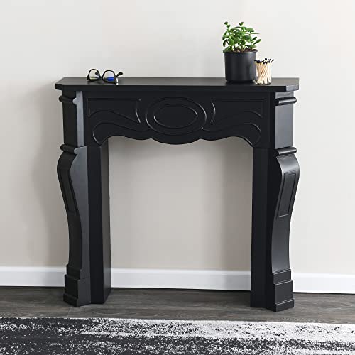 Image of Creative Co-Op Small Victorian Decorative Fireplace Mantel, Black