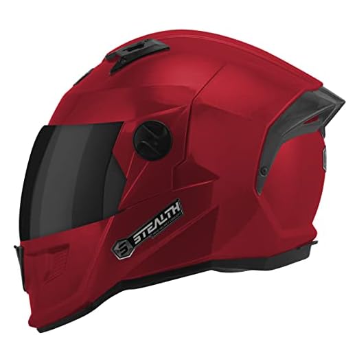Capacete Fechado Stealth Solid 58 Viseira Fumê Pepper Red