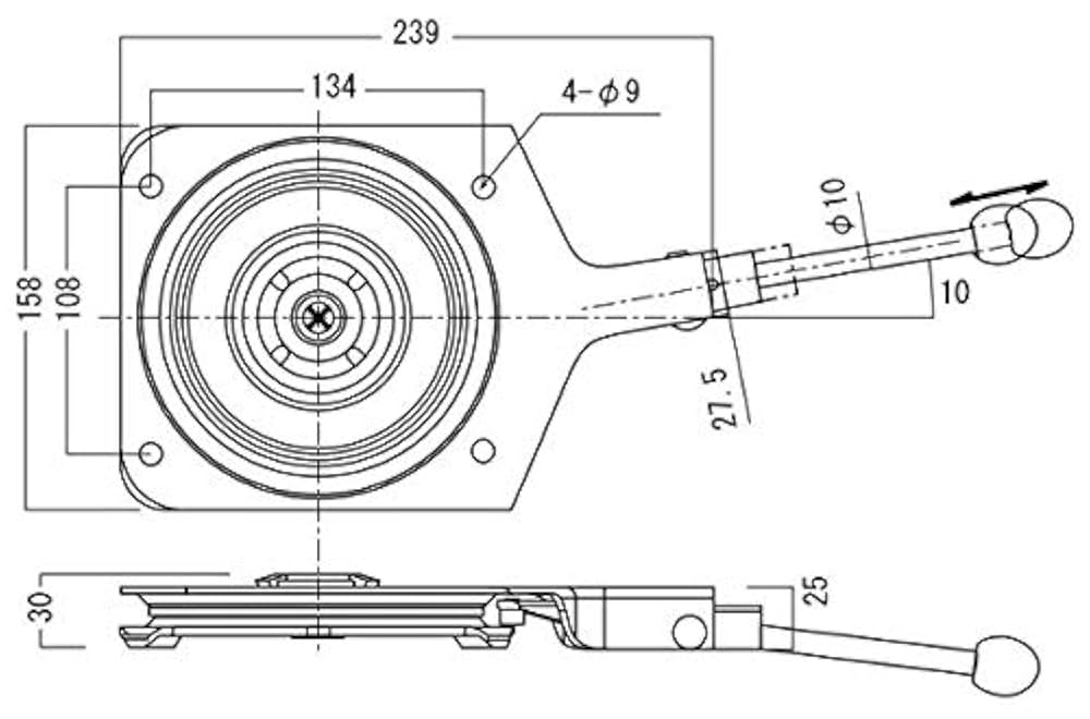 Amazon.co.jp: KOYO 日本製 レバー付回転板 回転盤 ストップ機能