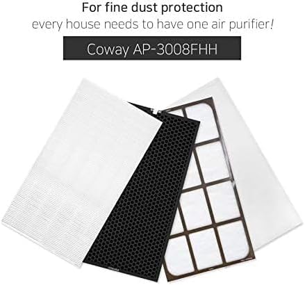 Air Purifier Filter Replacement Compatible with Coway AP-3008FHH / FH/FHO (1 Year Set)