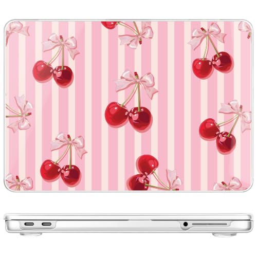 May Chen Compatible with MacBook Neo 13 inch Case 2026 Model A3404, Plastic Hard Shell,Keyboard Cover,Screen Protector,Dust Plug, for MacBook Neo 13" with A18 Pro Chip,Striped Cherry - image 4