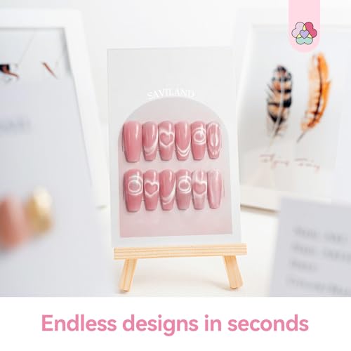 Image of SAVILAND Cat Eye Magnet For Nails: 7 PCS Nail Magnet Guides for CatEye Magnet Gel Nail Polish Scissor-Shaped French Cat-Eye Effect Heart Magnet for Cat Eye Gel Polish Beginners Home Gift