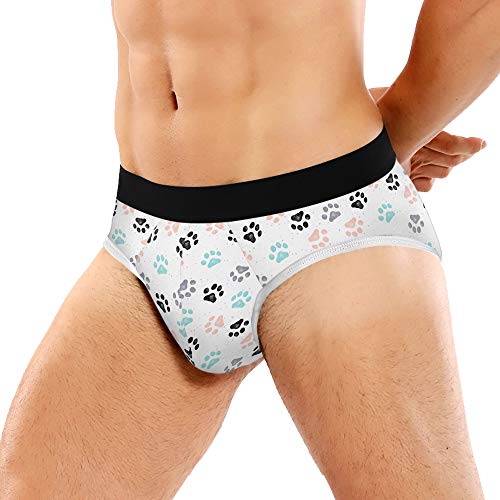Dog Paw Print Pattern Mens Briefs Underwear Breathable Classic Briefs with Stretch Waistband - 1 Piece (Size S-3XL)2
