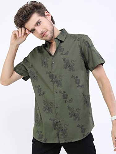 Image of KETCH Men Slim Fit Printed Half Sleeve Shirt