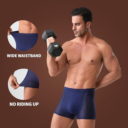 5 Pack Upgrade Bamboo Boxer Briefs- Breathable Mens Soft Comfortable Underwear3