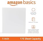 Amazon Basics 3-Ring Binder, 1-Inch - White 1 Pack