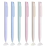 Cyiamku 6 Pcs Pastel Gel Pens for Writing, Multicolour Glitter Coloured Gel Pens 0.5mm Retractable, Quick Drying Fine Point Cute Pens for Office, School, Arts, Journaling Morandi Pens, Comfort Grip
