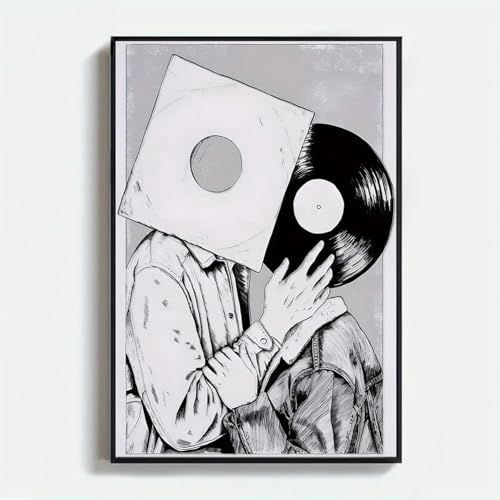 Affiche imprimée en vinyle noir et blanc style moderne TONGYINLI 60x90cm