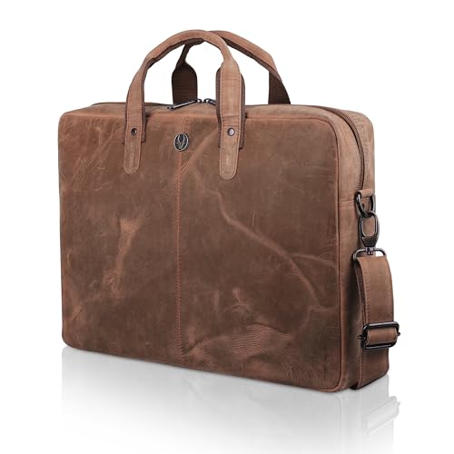 Image of WildHorn Leather Laptop Messenger Bag for Laptop /MacBook up to 15 inch| Padded Laptop Compartment |Office Bag I 365 Days Warranty