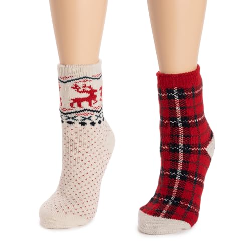 Image of MUK LUKS Women's Women's 2 Pair Pack Heat Retainer Crew Socks