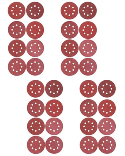 JEXOWIQ Disques de Ponçage,32 Pièces 125 mm Grain P40~P1000 8 Trous Disques Abrasifs 125 mm Ronds Papier Abrasif for Ponceuse pour Cloisons Sèches Ponceuse Girafe