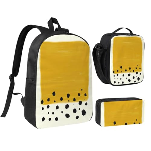 Sac à dos d'école 3 pièces EdWal avec boîte déjeuner jaune moutarde