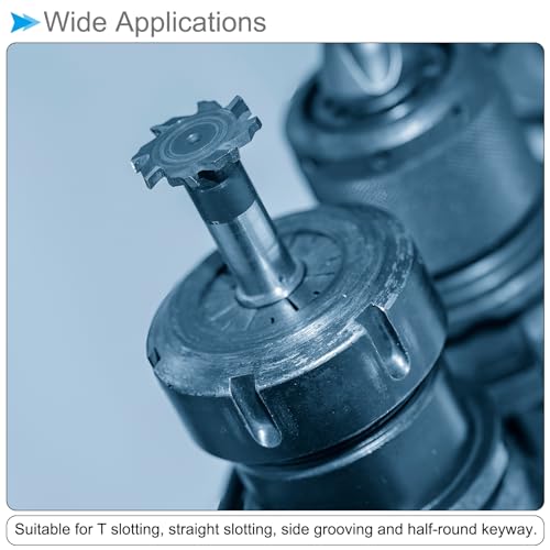 Image of T Slot End Mill, 3 Flutes 0.24 inch Dia 0.08 inch Cutting Depth, Solid Carbide CNC Straight Milling Cutter - (Applications: for Steel and Copper Milling)