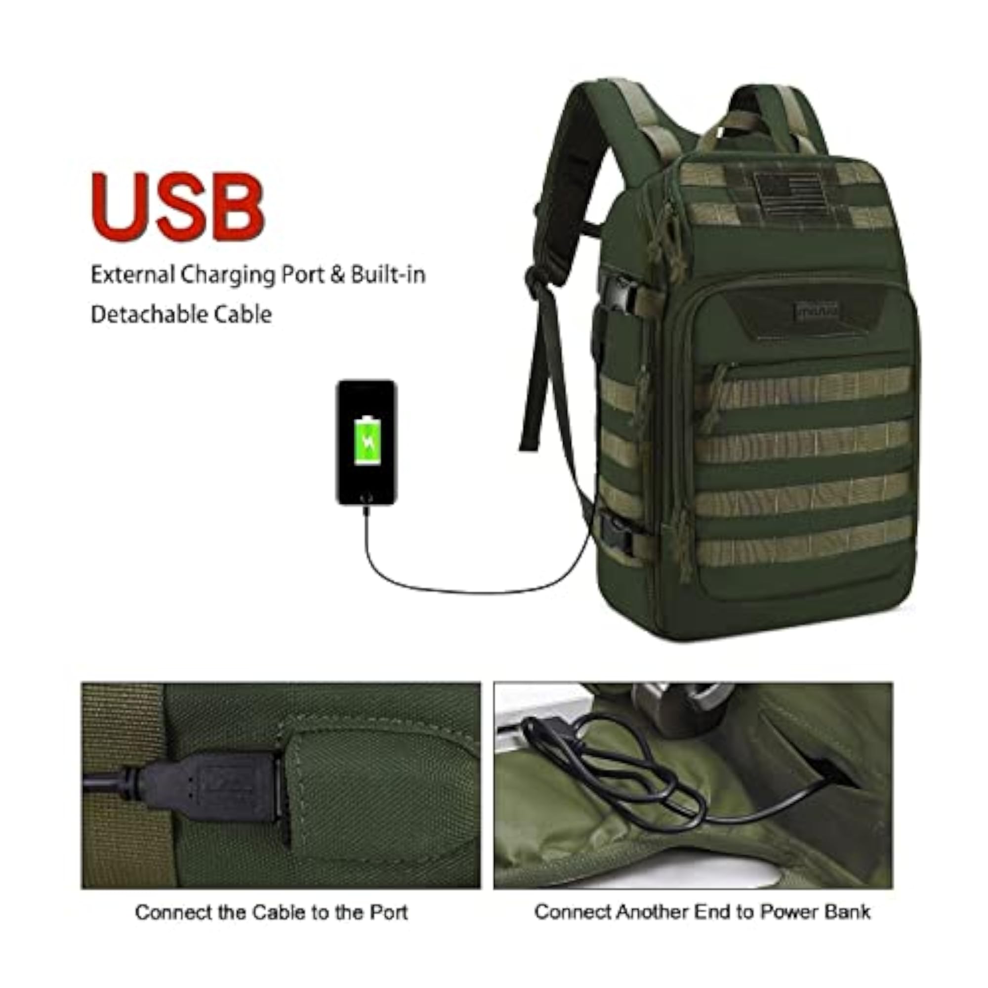 30L Tactical Military Daypack for Outdoor Sports