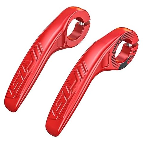 ENLEE Adjustable Bike Grip Bar End, 1 Pair of 7/8 inches Handle Auxiliary Riding Horn Rest Handlebars Cycling Fatigue Relief Bicycle Accessories (Red) Cover