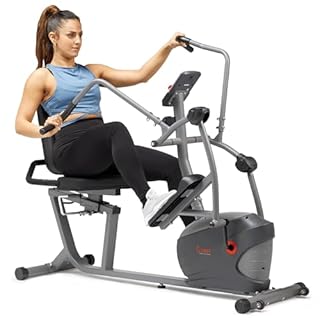 Sunny Health & Fitness Smart Recumbent Bike, Full-Body Home Training with Arm/Leg Exercisers, Elliptical Cross Trainer with Exclusive SunnyFit App and Bluetooth Connectivity, Recumbent Elliptical