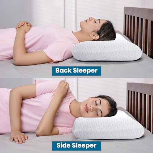 Image of Paramount Pack of 2 Premium Orthopaedic Memory Foam Pillow for Sleeping | 58x36x11cm King Size with Cover | Gel Microfiber Bed Pillow | Cervical Pillow for Snoring, Neck and Shoulder Pain