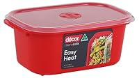 Décor Microsafe Oblong | BPA Free | Microwave Container | Steam Release Vent | Dishwasher Safe, Red, 1.6L (124400-004)