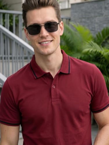 Image of Veirdo Pure Cotton Half Sleeves Regular Fit Plain Solid Classic Polo Colored Collar T-Shirt for Men (Colors: Olive, Maroon, Navy, Black, Green & Orange)