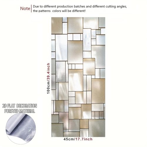 Image of Nuxovilar Gothic White Glass Lattice Pattern Window Film 17.5x39.3 in PVC | Gothic White, Lattice Cling geometric glass sticker, privacy wrap for bathroom office bedroom (White Lattice)