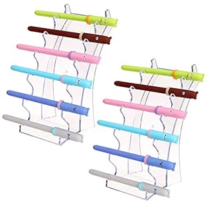 Hipiwe Acrylic Pen Holder Display Stand Clear Makeup Brush Rack Organizer Holder for E-cigarette 6-Slots Nail Brush Eyebrow Fountain Pen Rack Display (Pack of 2)