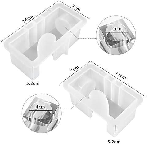 Haphiz 2PCS Stitching Resin Moulds Love Heart Candlestick Silicone Moulds DIY Decoration Crafts Home Decorations Casting Tools for Candles Birthday Valentines Decoration