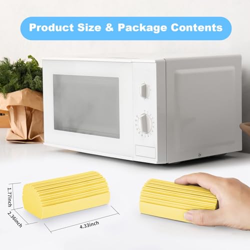 YFUIF 4 Pack Damp Clean Duster Sponge, Magic Sponge Eraser for Household Cleaning, Reusable Dusters Cleaning Supplies for Housekeeping, Dish, Blinds, Glass, Baseboards,Window Track Grooves and Faucets