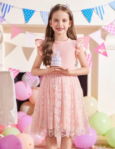 Image of Arshiner Toddler Tutu Dress Little Girls Fluffy Summer Dresses Casual Party Tulle Sundress for Kids 2-6Y