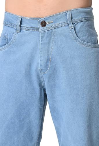 Image of Comfits Men's Loose Fit Baggy Jeans, Sky Blue, Straight Leg, Casual Denim