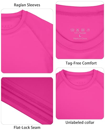 Image of Boys UPF 50+ Rash Guard Swim Shirt, Kids Youth Long Sleeve Sun Protection UV Rashguard Shirts for Water Surfing Beach
