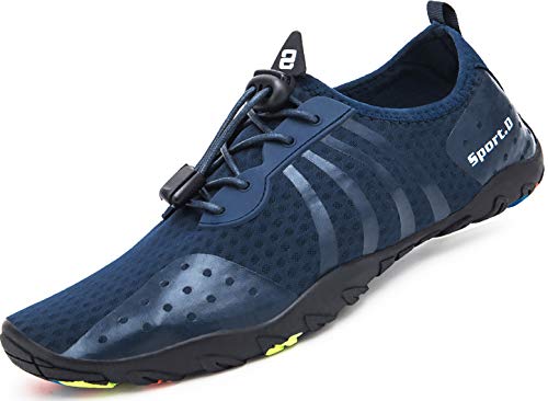 Strandschuhe Wasserschuhe Herren Damen Schnell Trocknen Surfschuhe Schwimmschuhe Barfussschuhe Aquaschuhe Badeschuhe (Blau.8080S,48 EU)