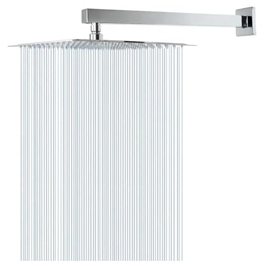 Fyeer 12 Inch Large Rainfall Shower Head Made of 304 Stainless Steel,Ceiling Mounted or Wall Mounted Bathroom Showerhead (arm not included)