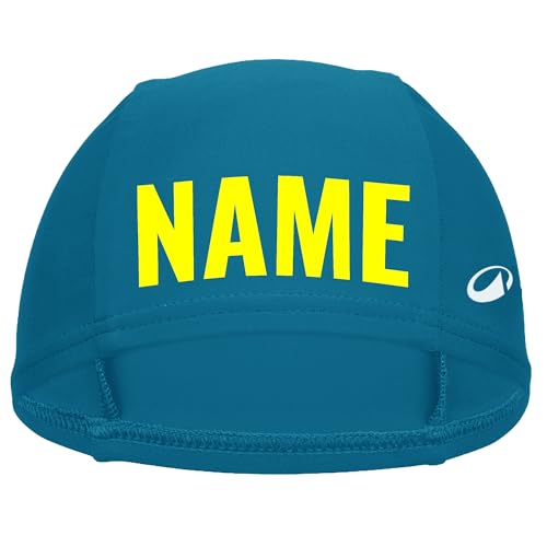 Kinder Badekappe blau mit Namen Bedruckt |...