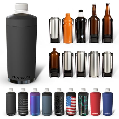 Image of Universal Buddy XL Can Cooler by Frost Buddy - Fits 12-ounce, 16-ounce, 20-ounce, and 24-ounce Cans and Bottles - Keep Your Drinks Refreshingly Chilled for over 12 hours (Dark Night)