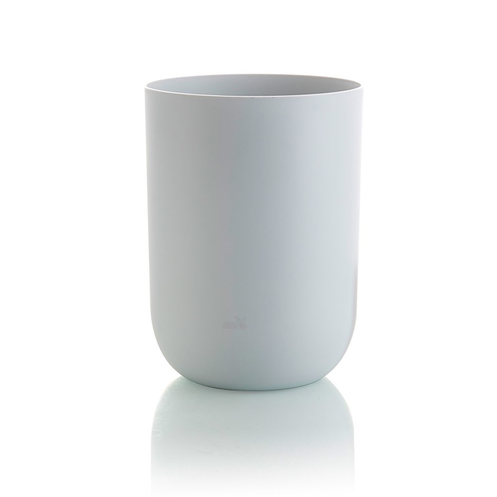 HappyLHLHflove Fashion PP Trash Can Solid Color Uncovered Trash Can Kitchen Trash Can Office Supplies Trash Can 8L (Grey)