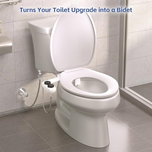 Image of WATERLACE Bidet Attachment for Toilet Seat Water Pressure - Non Electric Bidets Self Cleaning Sprayer - Dual Nozzle Bidet Attachments Toilets Spray - Adjustable Bidets Wash Butt Cleaner for Bathroom