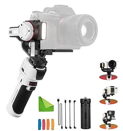 Zhiyun Crane M3 3-Axis Handheld Gimbal Stabilizer for Light Weight DSLR Mirrorless Cameras Smartphone and Action Camera, Compatible with Canon Sony Fujifilm Panasonic iPhone Sumsang GoPro