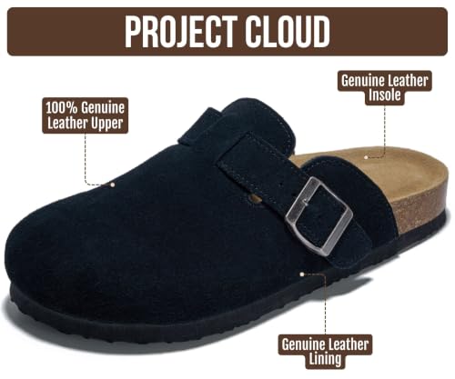 Image of Project Cloud 100% Genuine Leather Slip-ons Footbed Clogs for Women Sandals
