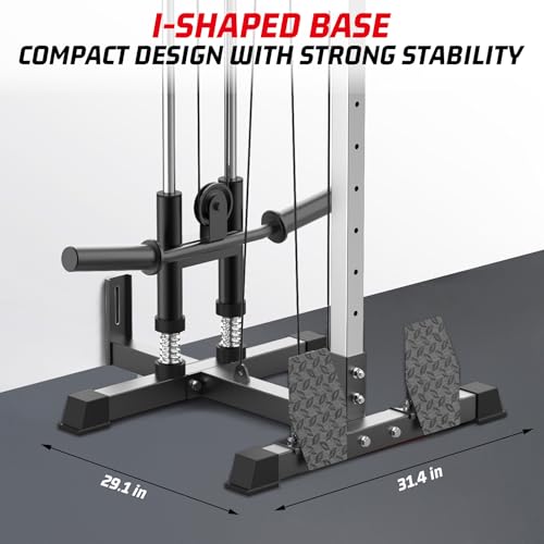 Wall Mount Cable Machine,LAT Power Cable Machine, LAT Pull Down and LAT Row LAT Tower,Cable Crossover Machine with 20 Positions,LAT Pulldown Machines for Home Gym Total Body Training
