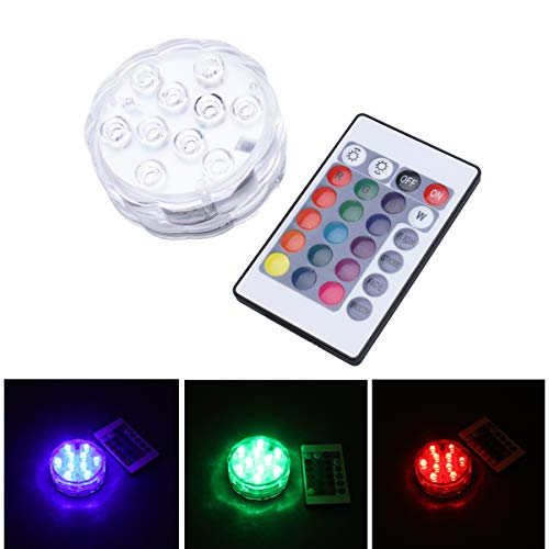 Luzes LED submersíveis Uonlytech com controle remoto RF, 16 cores, luzes de lago subaquáticas, 6 mod