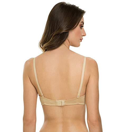 Image of Tweens - Heavily Padded Semi Push-Up Bra - Polyamide Fabric - 3 /4th Coverage, Wireless, Multiway Straps, Seamless - Everyday T-Shirt Bra
