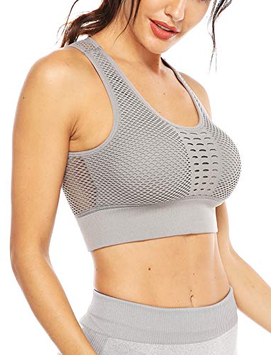 Image of SEASUM Women's Longline Sport Bra Seamless Yoga Crop Top Medium-Low Support Workout Bra