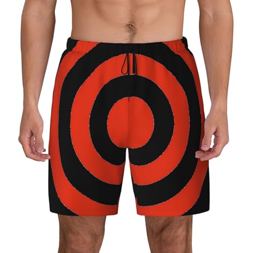 Short de bain double couche avec doublure filet Target Print pour le surf confortable