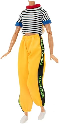 Miniatura 23 de Ropa de muñeca, 5 conjuntos de trajes de primavera pantalones cortavientos sombrero para muñecas de 11.5 pulgadas, accesorios estilo aleatorio (A)